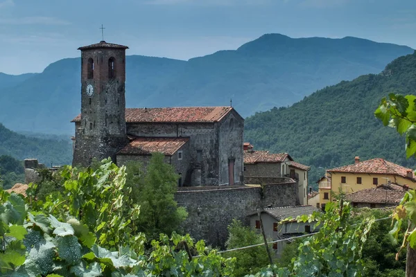 Ceserana ve Ortaçağ Kalesi, Garfagnana, Toskana, İtalya