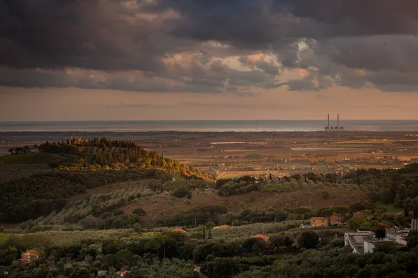 Campiglia, Marittima, Τοσκάνη - το υπέροχο τοπίο από το — Φωτογραφία Αρχείου