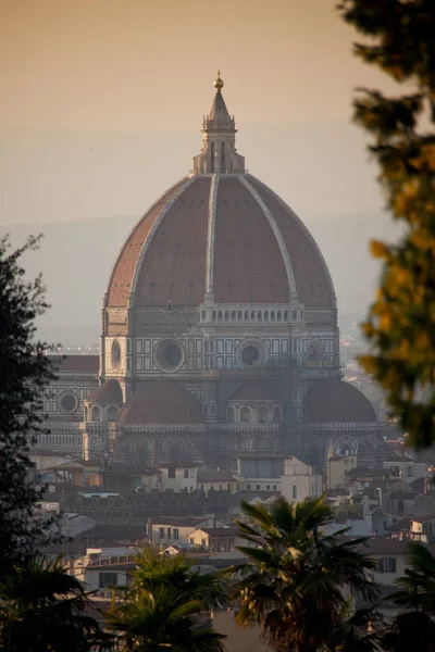 Florens, Toscana - panoramautsikt över Florens från Piazzale Mic — Stockfoto