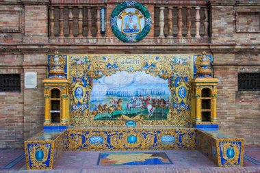 Seville, Endülüs, İspanya - Sevilla şehir meydanında İspanya Sevilla mimar Anibal Gonzalez 1929 Latin-Amerikan Sergisi için tarafından tasarlanmıştır