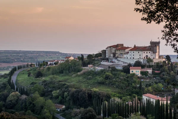 Rosignano Marittimo, Toskania, Livorno - panoramiczny widok z — Zdjęcie stockowe