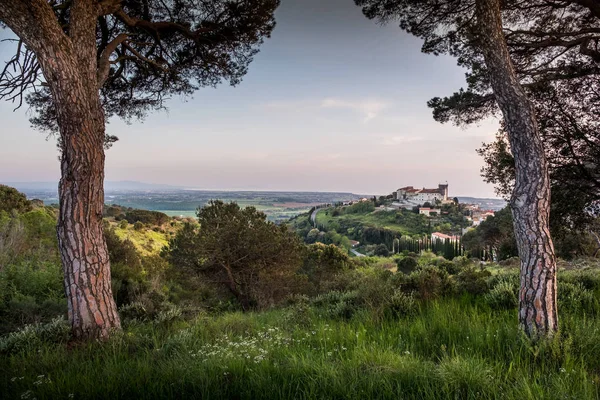 Rosignano Marittimo, Toscane, Livorno - panoramisch uitzicht vanaf de — Stockfoto