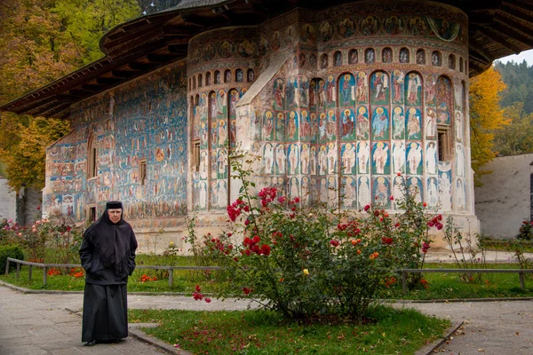 Voronet Roumanie Octobre 2014 Nonne Inconnue Dans Les Monastères Orthodoxes — Photo