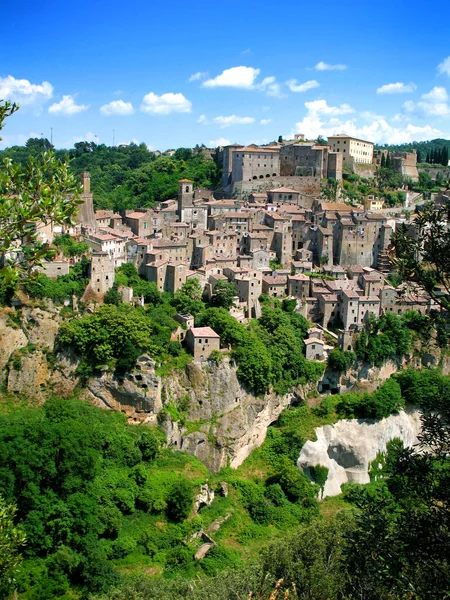 Provincie Pitigliano Grossetu Charakteristické Historické Centrum Známé Jako Malý Jeruzalém — Stock fotografie