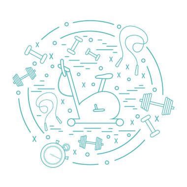 Spor ekipmanları arran farklı türde vektör çizim