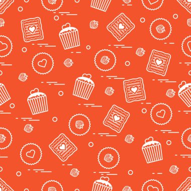 Şirin seamless modeli farklı romantik tatlılar. Aşk conce