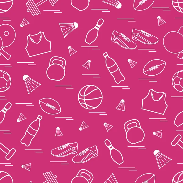 Spor konulu seamless modeli. Vektör çizim spor