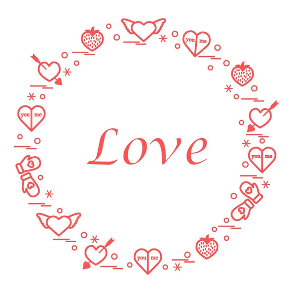 Sevimli vektör çizim ile farklı romantik sembolleri düzenlemek