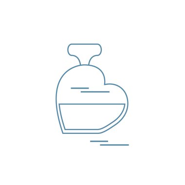 Kalp şeklindeki parfüm şişesi sevimli vektör çizim