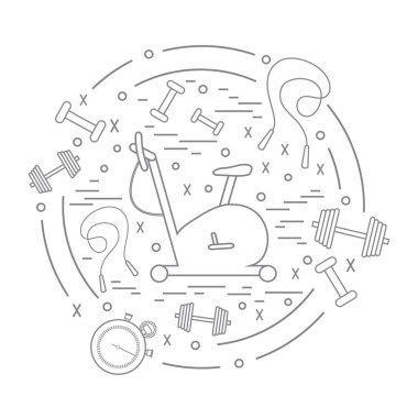 Spor ekipmanları arran farklı türde vektör çizim