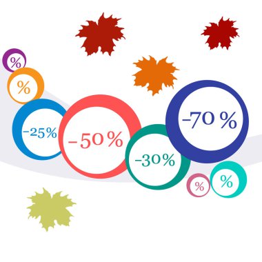 Pazarlar ve dükkanlar için çeşitli indirimler vektör çizim.