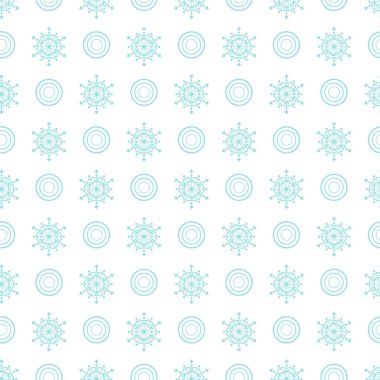 Kış kar taneleri ve daireler ile seamless modeli. 