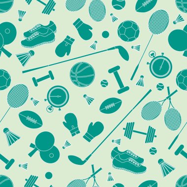 Spor konulu seamless modeli. Vektör çizim spor