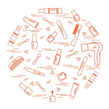 Sizin vücut bakımı için çeşitli aksesuarlar illüstrasyon vektör