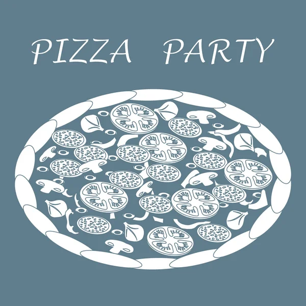 Belle illustration de pizza savoureuse et appétissante avec inscriptions . — Image vectorielle