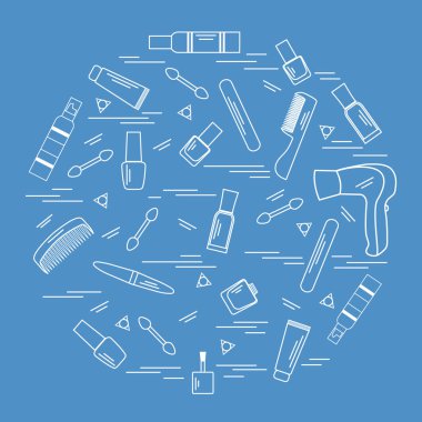 Sizin vücut bakımı için çeşitli aksesuarlar illüstrasyon vektör