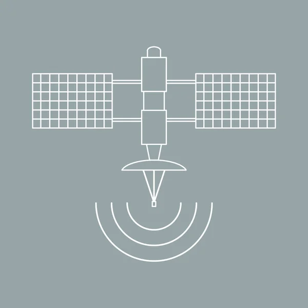 Icône vectorielle stylisée du satellite spatial . — Image vectorielle