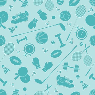 Spor konulu seamless modeli. Vektör çizim spor