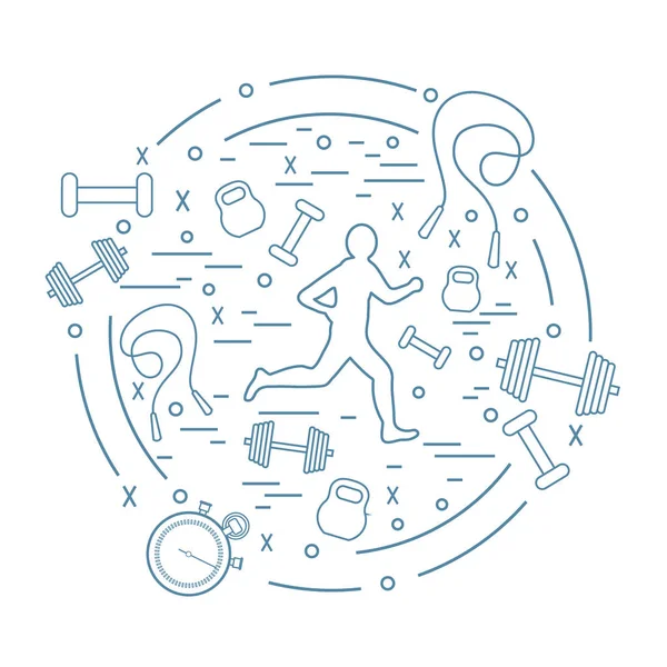 Koşu adam ve sp farklı türde vektör çizimi