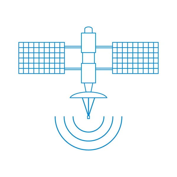 Stilisierte Vektor-Ikone des Weltraumsatelliten. — Stockvektor