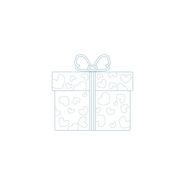 Ilustración vectorial de cajas de regalo decoradas corazones hechos en línea — Vector de stock