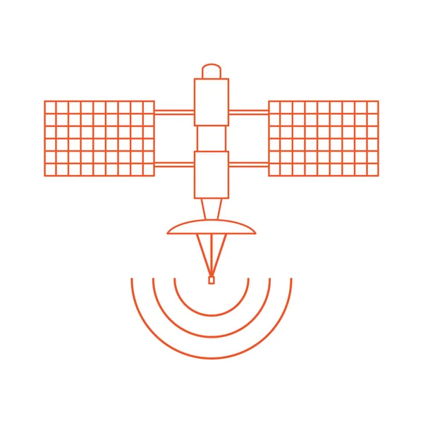 Stilisierte Vektor-Ikone des Weltraumsatelliten. — Stockvektor