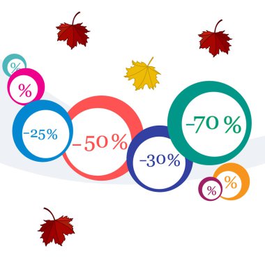 Pazarlar ve dükkanlar için çeşitli indirimler vektör çizim.