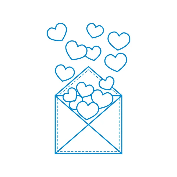 Schattig vectorillustratie van postal envelop met hart. — Stockvector