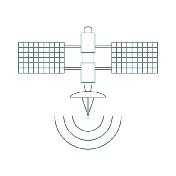 Stilisierte Vektor-Ikone des Weltraumsatelliten. — Stockvektor