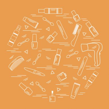Sizin vücut bakımı için çeşitli aksesuarlar illüstrasyon vektör