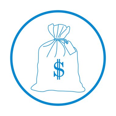 Düğümlü bir çanta para ile stilize simgesi.