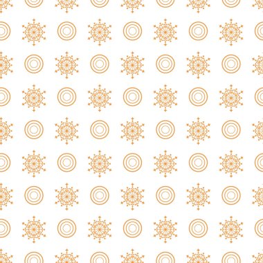 Kış kar taneleri ve daireler ile seamless modeli. 