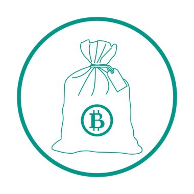 Düğümlü bir çanta para ile stilize simgesi.