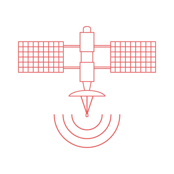 Stilisierte Vektor-Ikone des Weltraumsatelliten. — Stockvektor