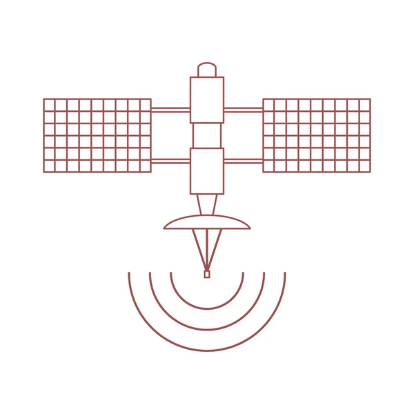 Icône vectorielle stylisée du satellite spatial . — Image vectorielle