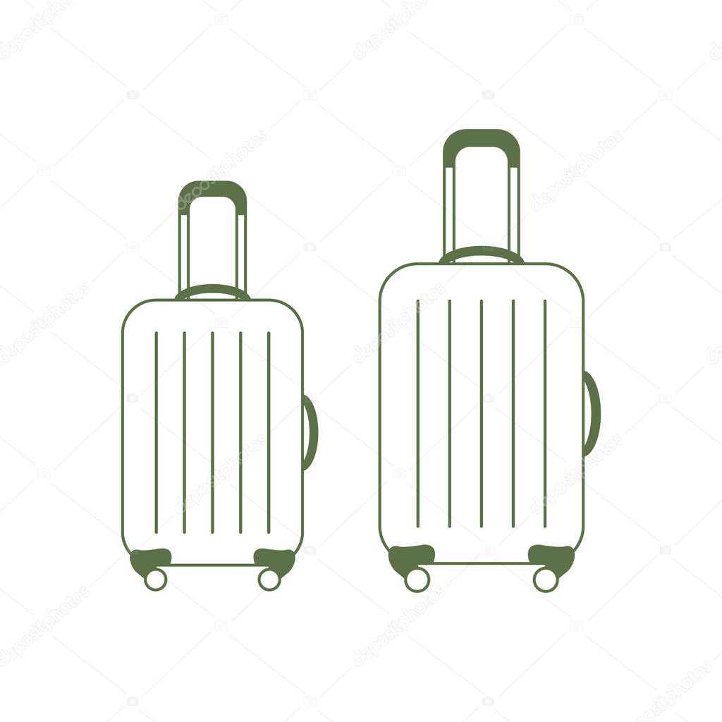 Vector illustration of suitcases for travel. Summer time, vacati