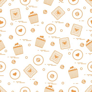 Şirin seamless modeli farklı romantik tatlılar. Aşk conce