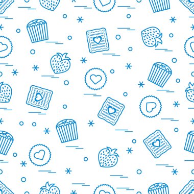 Şirin seamless modeli farklı romantik tatlılar. Aşk conce