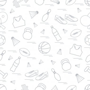 Spor konulu seamless modeli. Vektör çizim spor
