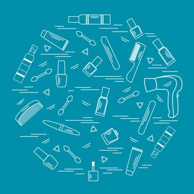 Sizin vücut bakımı için çeşitli aksesuarlar illüstrasyon vektör