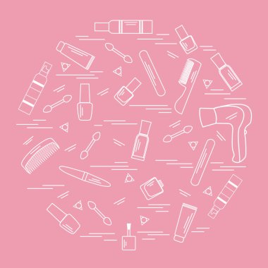 Sizin vücut bakımı için çeşitli aksesuarlar illüstrasyon vektör