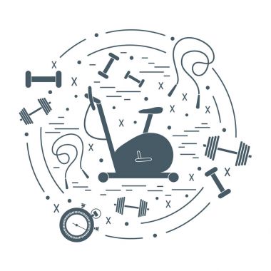 Spor ekipmanları arran farklı türde vektör çizim