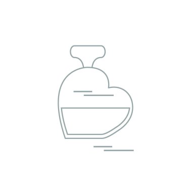 Kalp şeklindeki parfüm şişesi sevimli vektör çizim