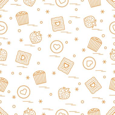Şirin seamless modeli farklı romantik tatlılar. Aşk conce