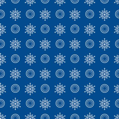 Kış kar taneleri ve daireler ile seamless modeli. 