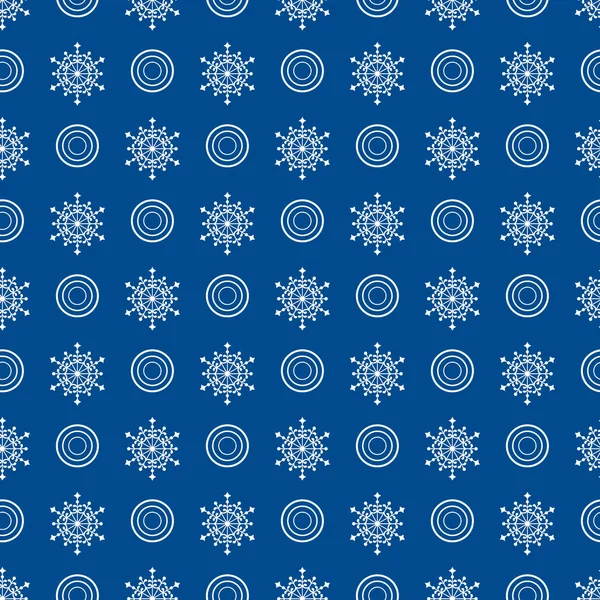Naadloze patroon van de winter met sneeuw en cirkels. — Stockvector