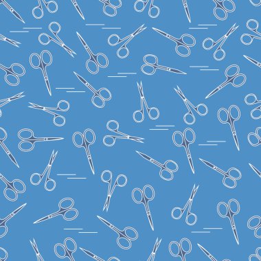 Manikür ve pedikür için makas şirin desen. 