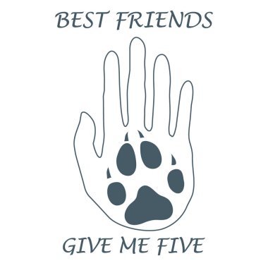 Pençe tutan eller siluet sevimli vektör çizim