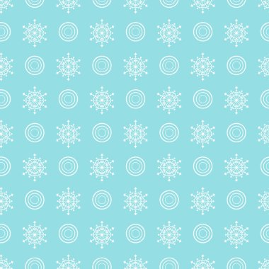 Kış kar taneleri ve daireler ile seamless modeli. 