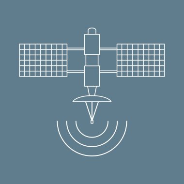 Uzay uydu stilize vektör simgesi.